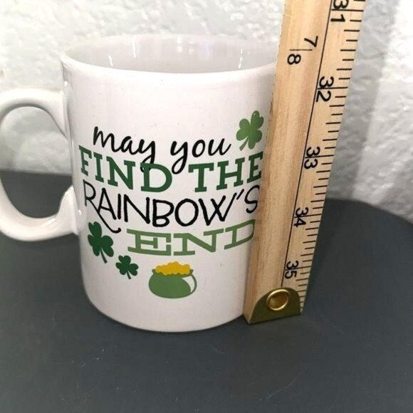 Saint Patricks Day Coffee Mug 16 Oz Ceramic Green & White - Picture 4 of 4